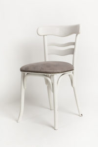 beautiful gray and white vintage chair