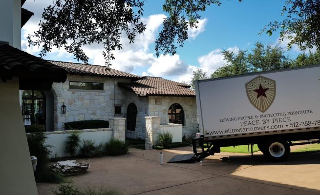 Elite Star Movers truck and crew preparing a local move in Central Texas